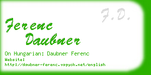 ferenc daubner business card